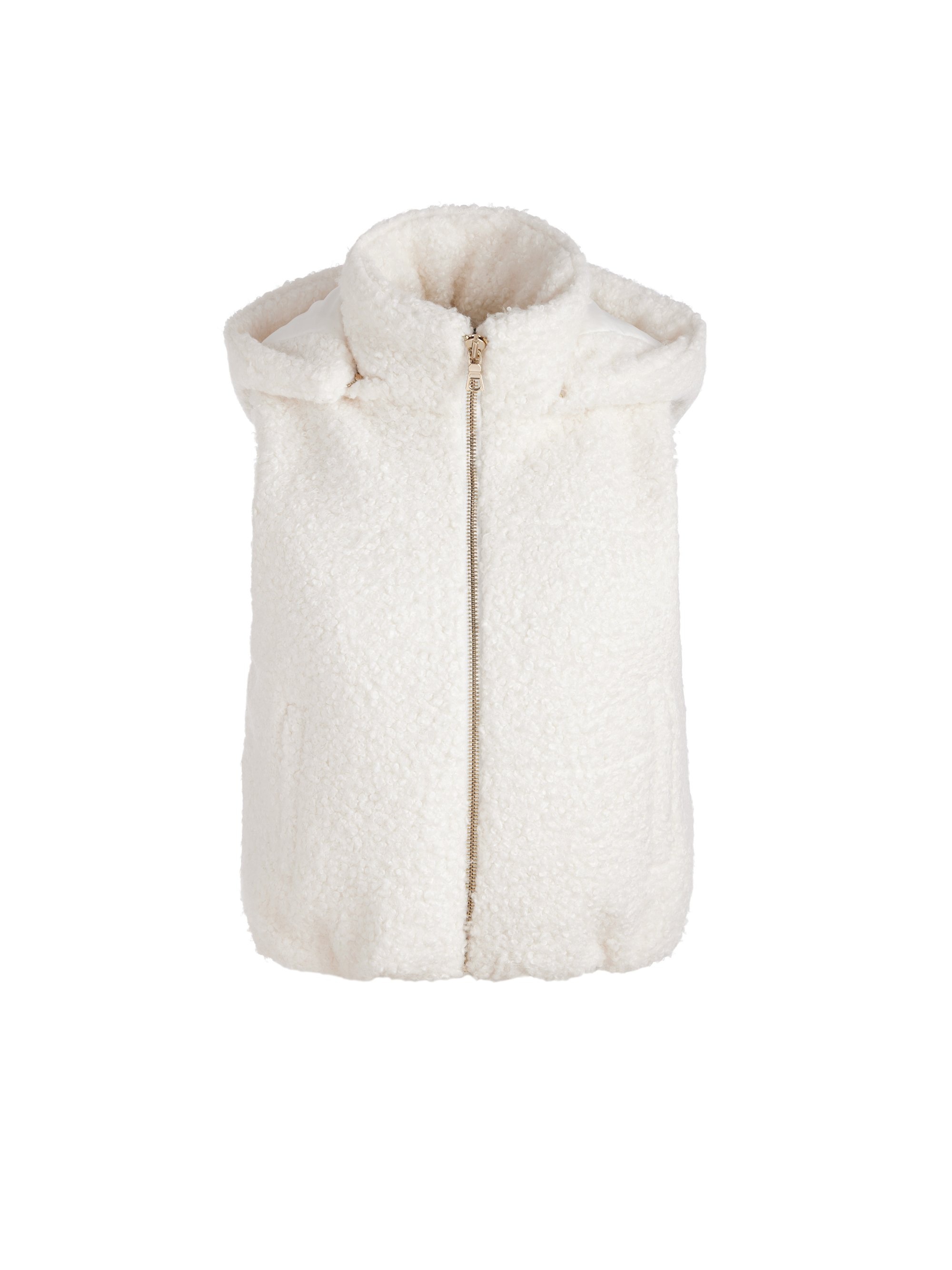 ROBENA TEDDY PUFFER VEST WITH DETACHABLE HOOD - 1