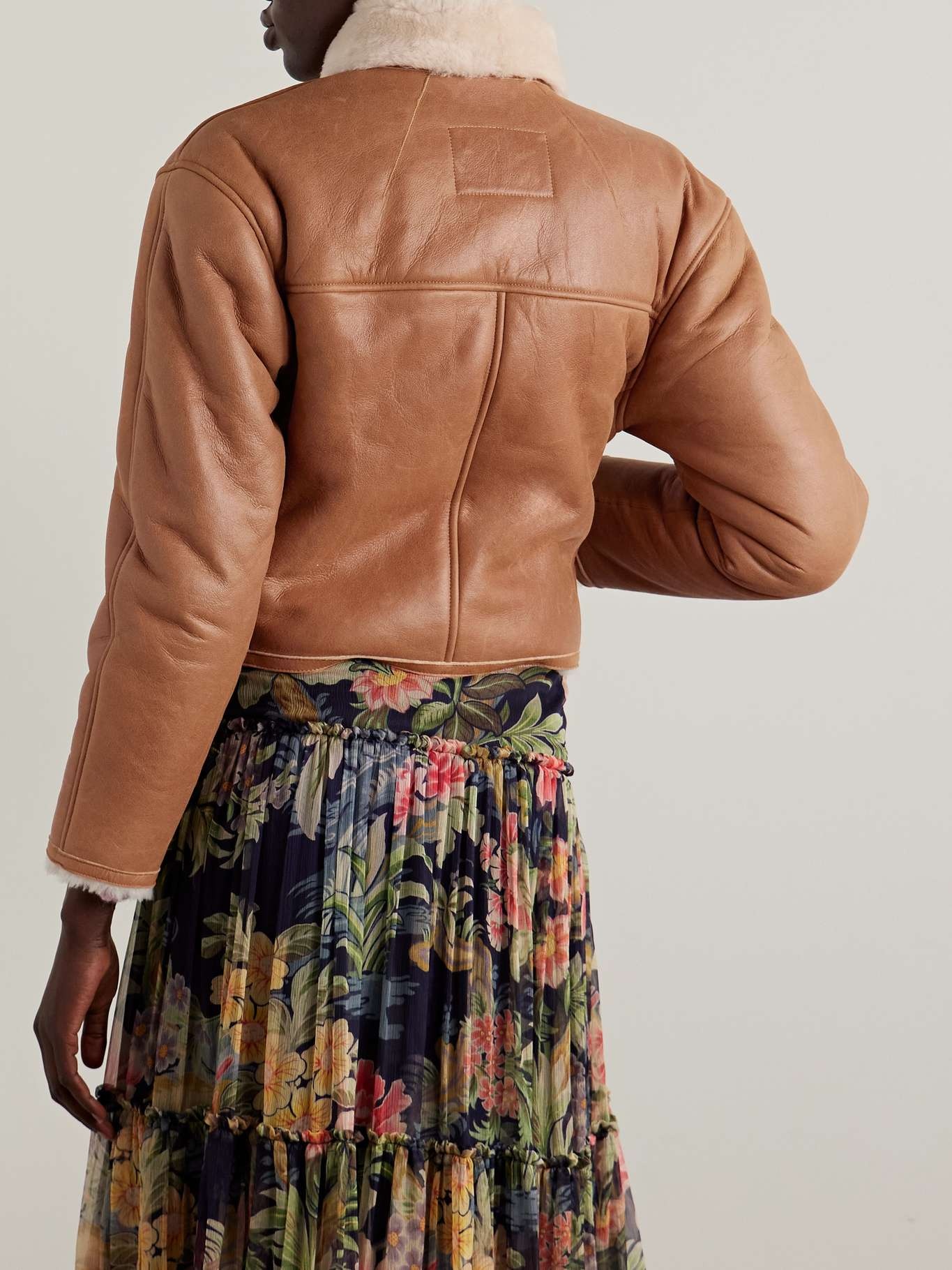 Eriana cropped shearling jacket - 3