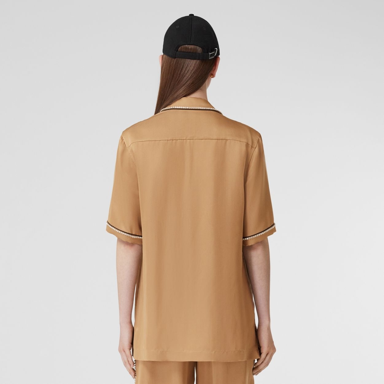 Crystal-embellished Silk Satin Blend Pyjama Shirt - 4