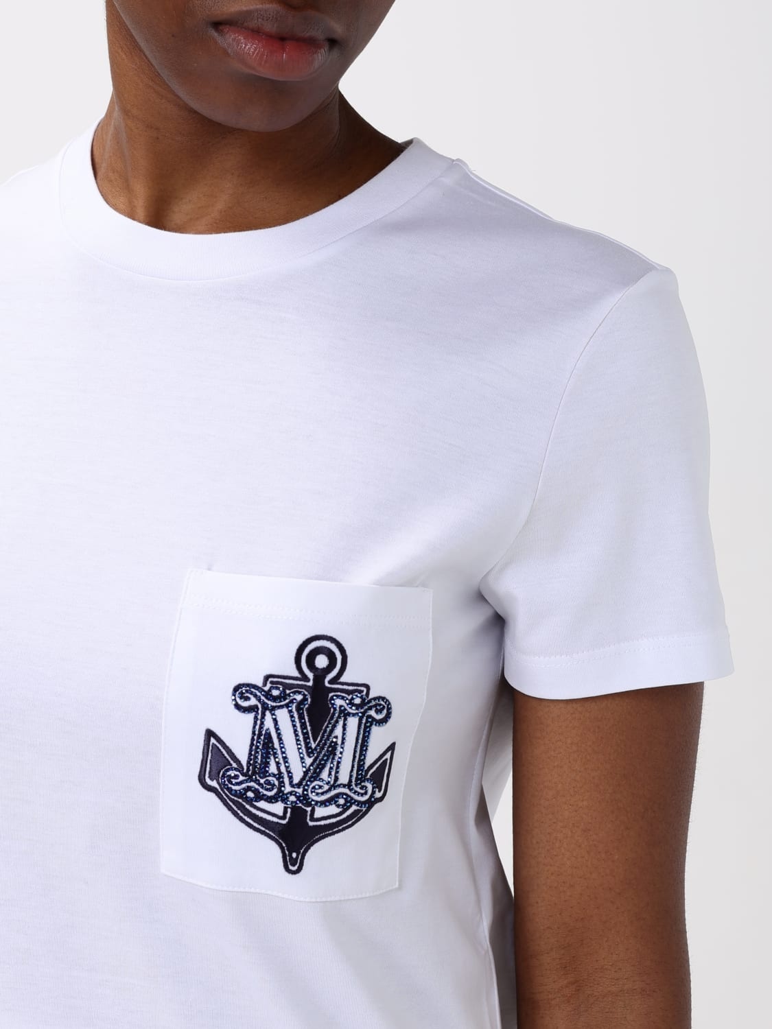 Max Mara cotton t-shirt with logo - 5