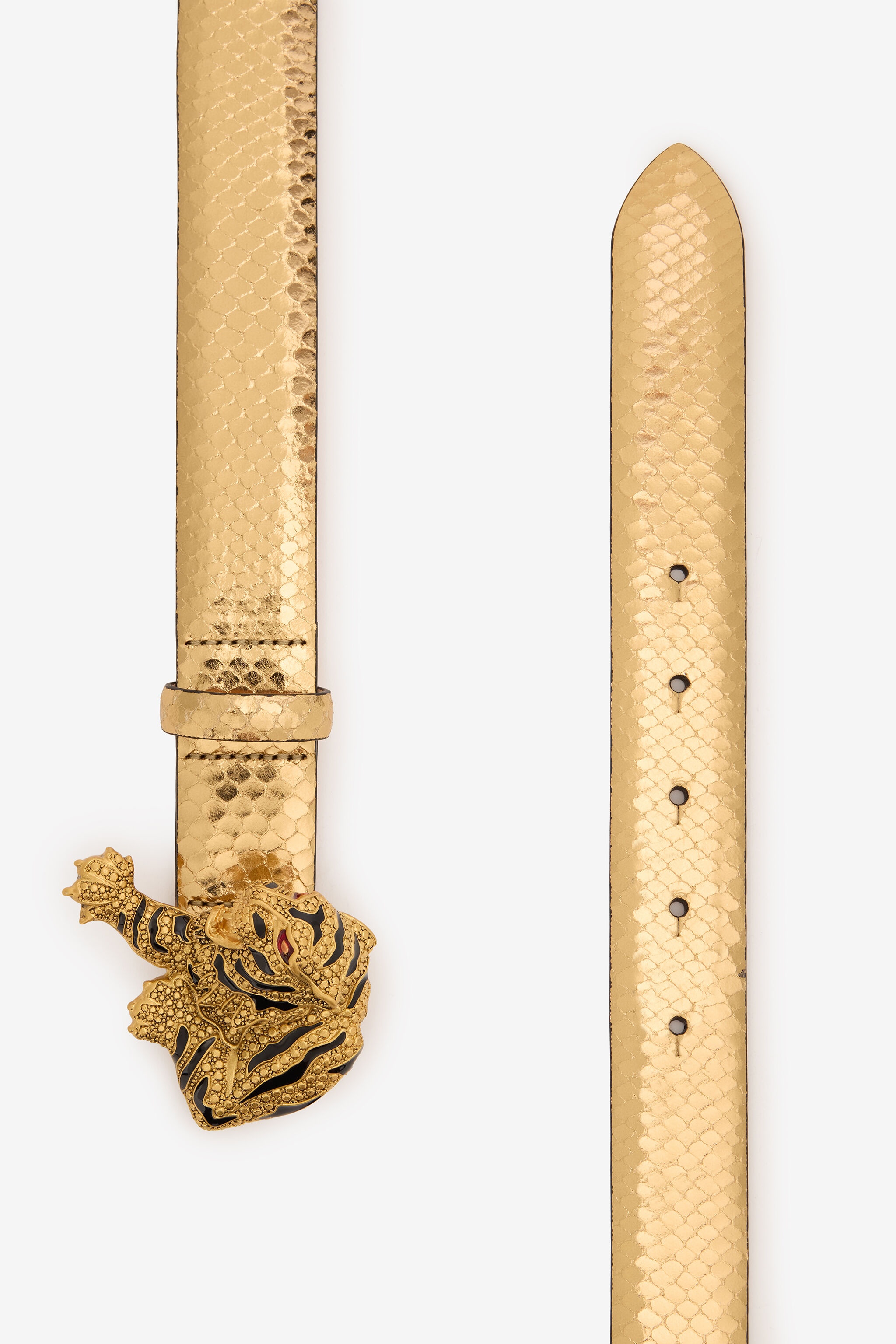Snake Print And Tiger Jewel Belt - 2