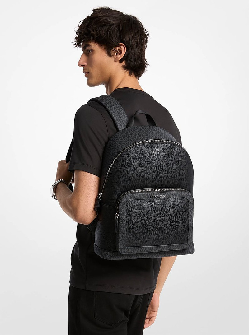 Cooper Medium Pebbled Leather and Signature Logo Commuter Backpack 4