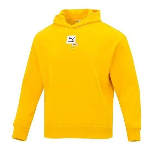 PUMA 크기 동향 도표 로고 Hoodie '황색' 536061-85 - 1