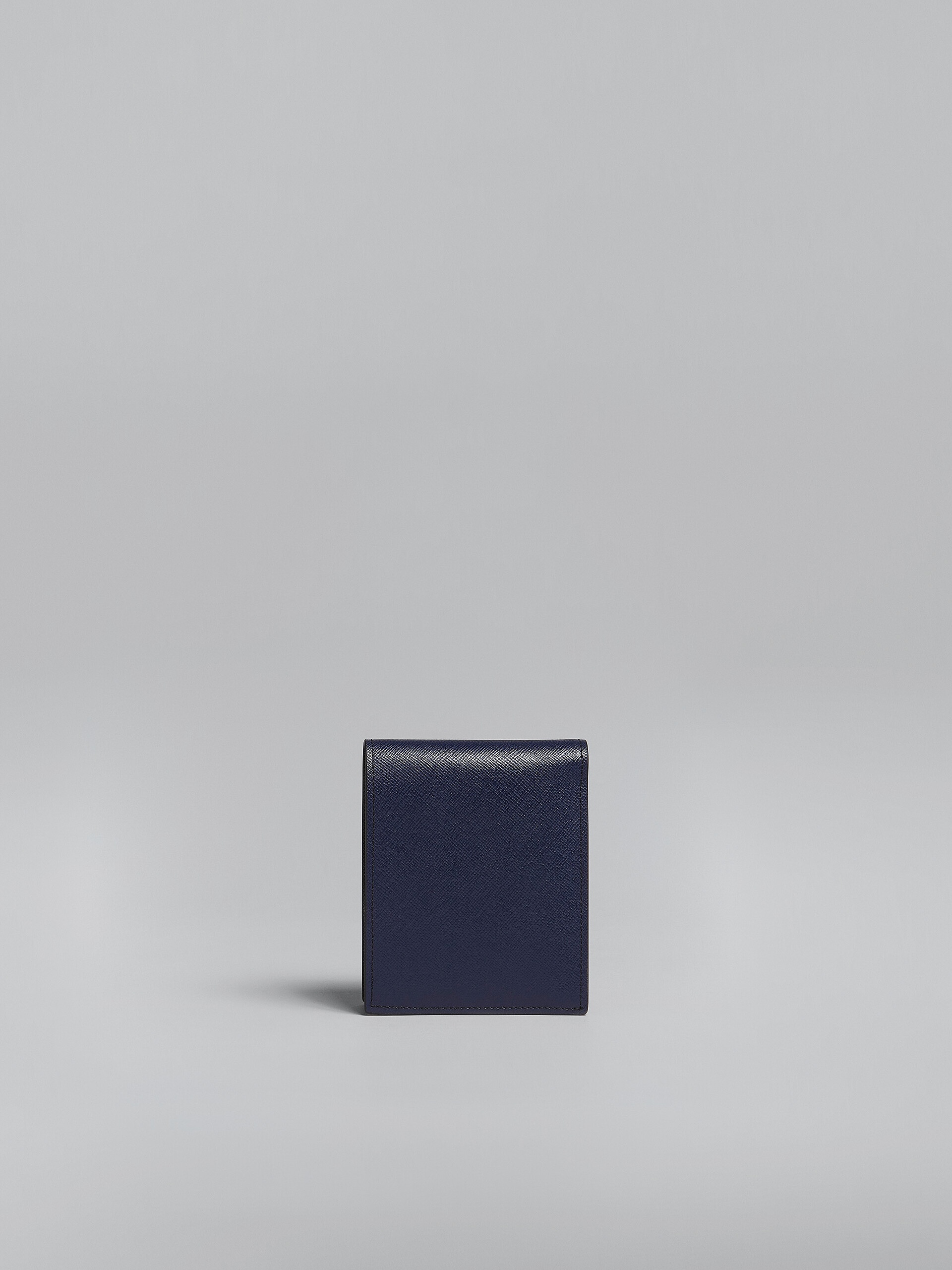 BLACK AND BLUE SAFFIANO LEATHER BI-FOLD WALLET - 3