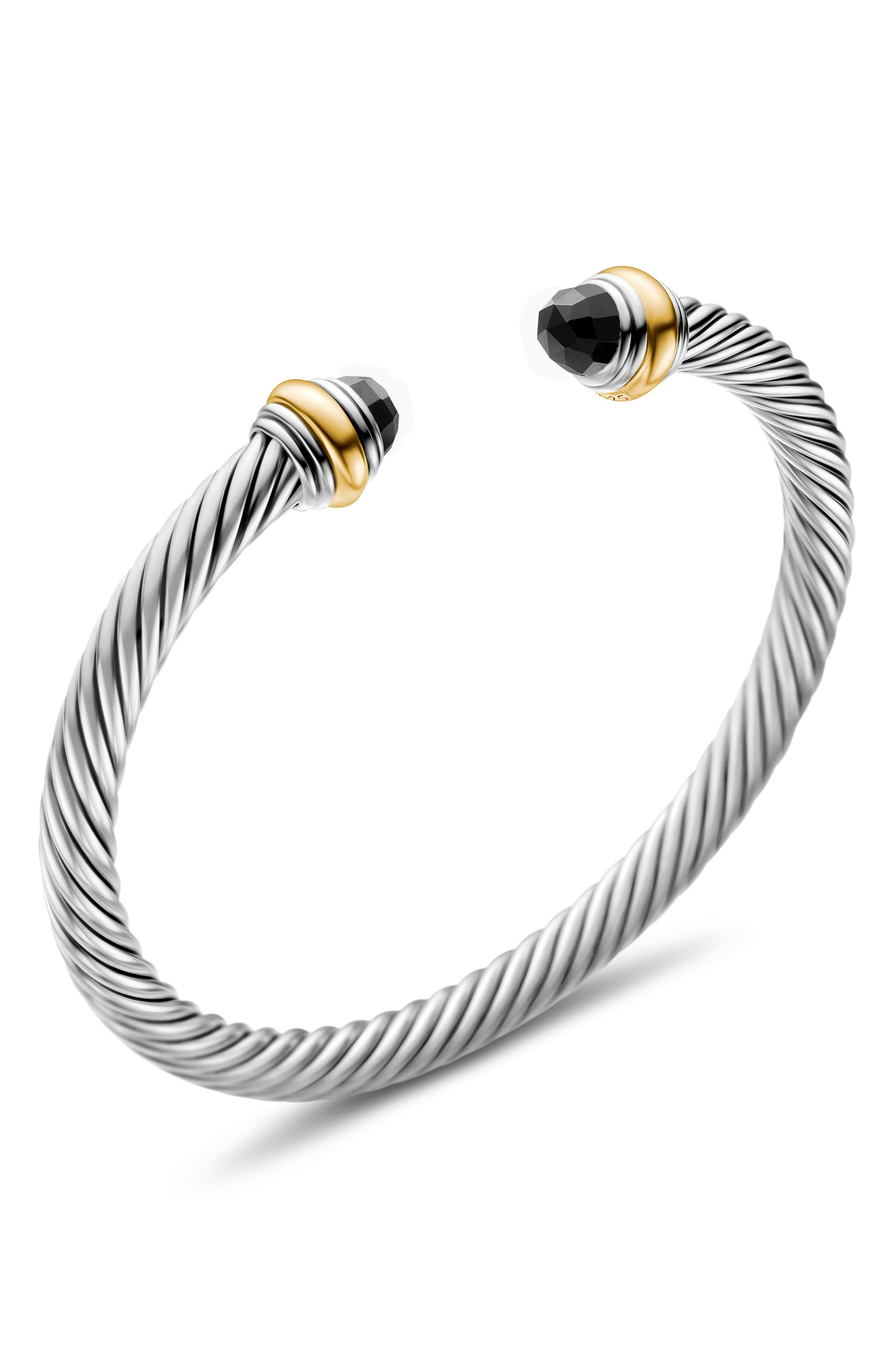 David Yurman Classic Cable Bracelet in Sterling Silver with 14K Yellow Gold, 5mm in Black Onyx at No - 5