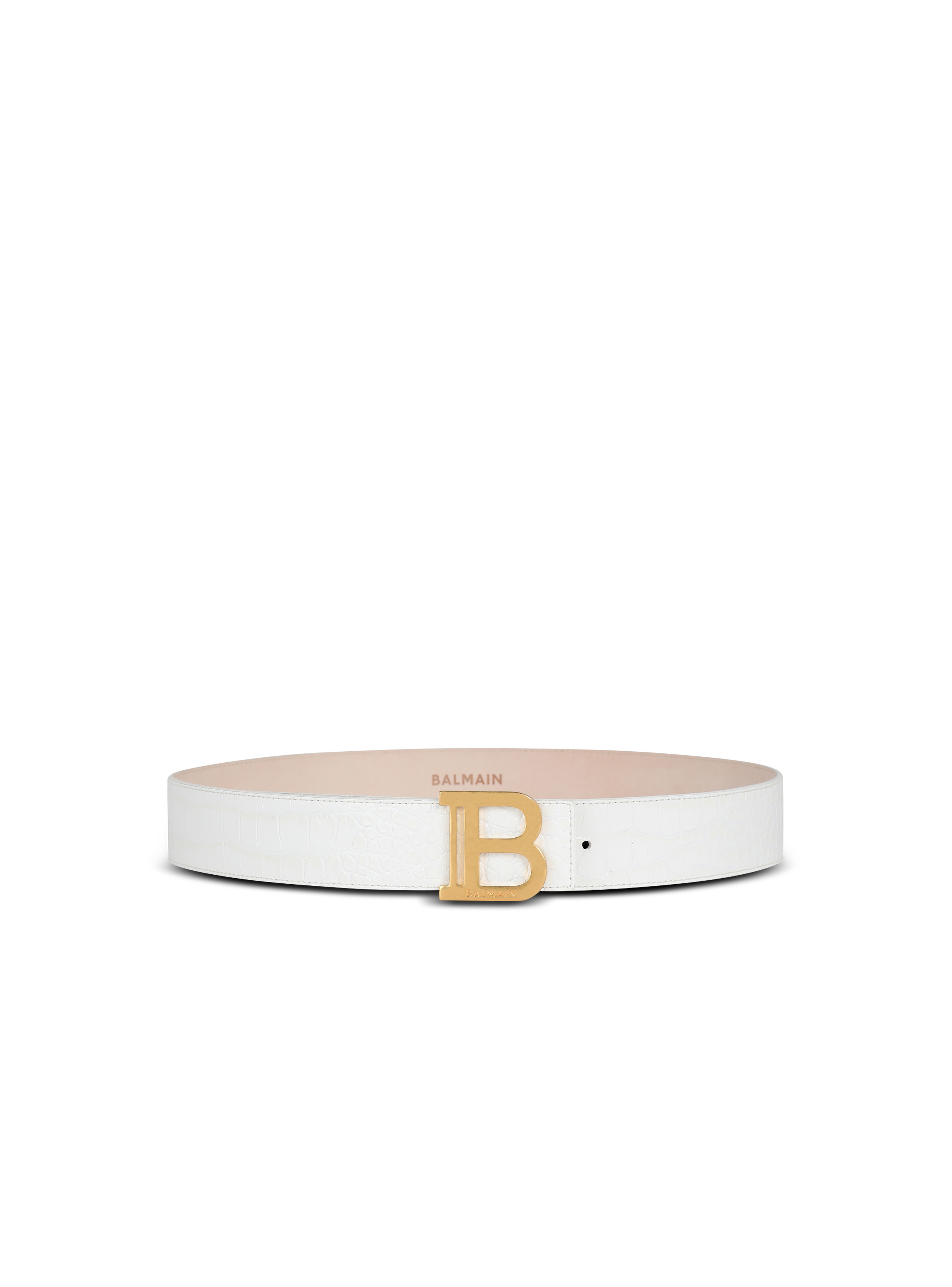 B-Belt in crocodile-embossed leather - 1