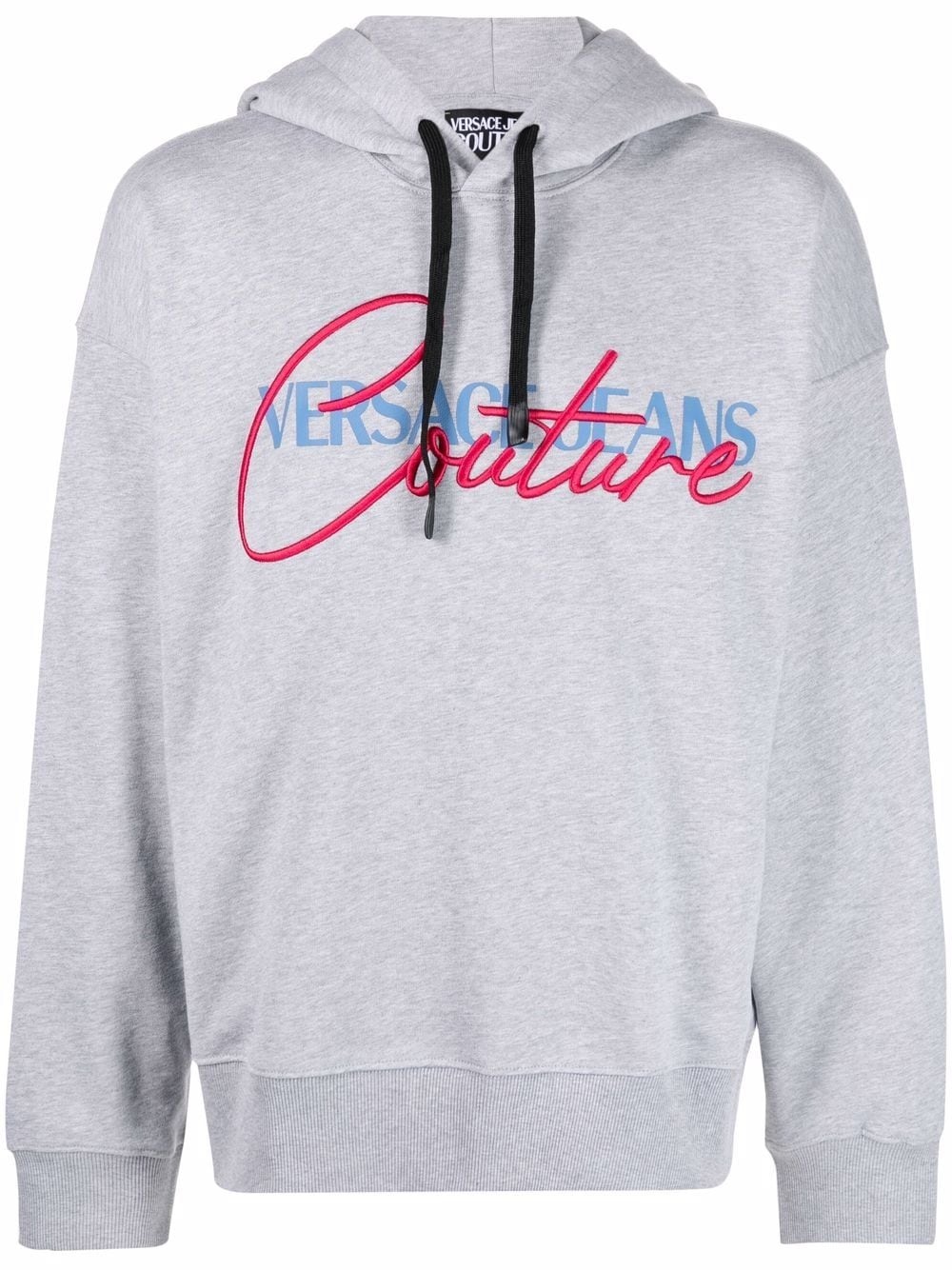 logo-print cotton hoodie - 1