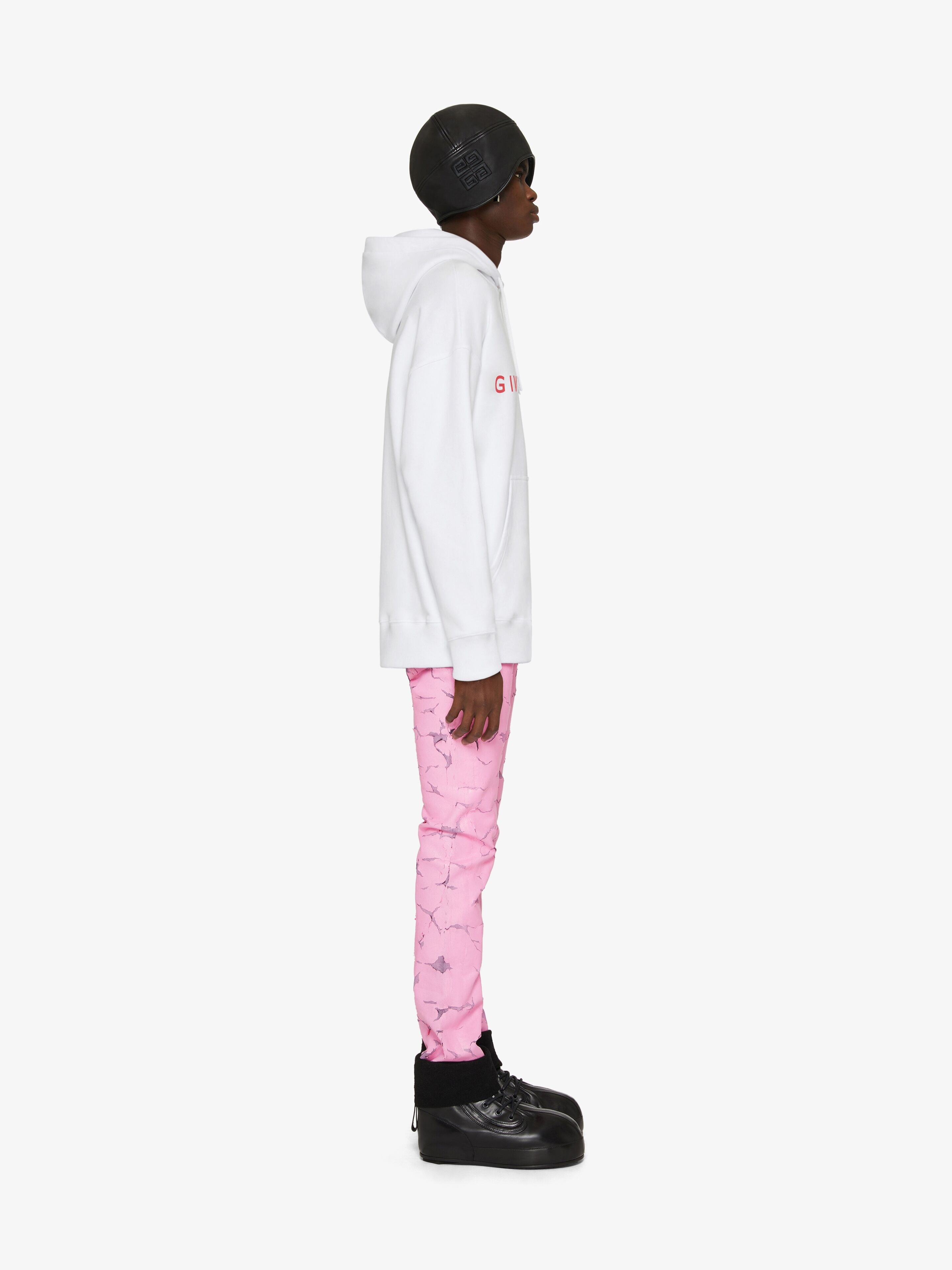 SLIM FIT HOODIE IN PRINTED FELPA - 3