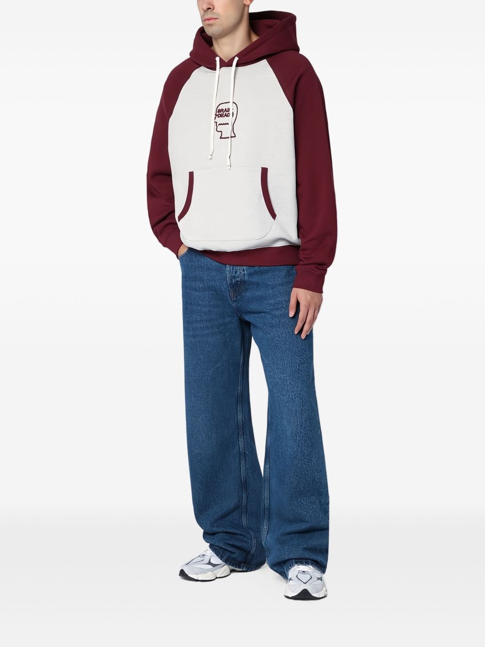raglan-sleeve embroidered hoodie - 2