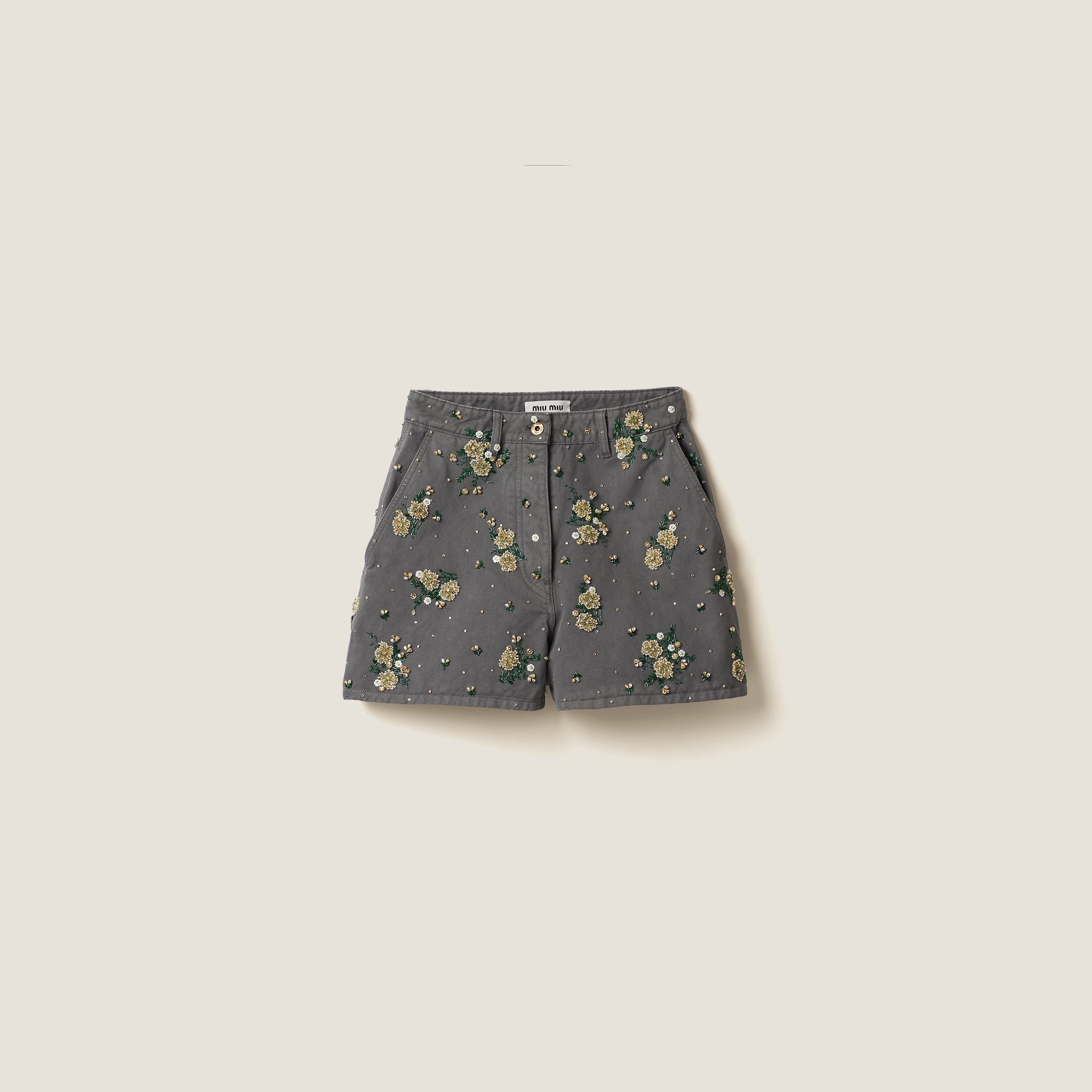 Garment-dyed gabardine Bermudas - 1