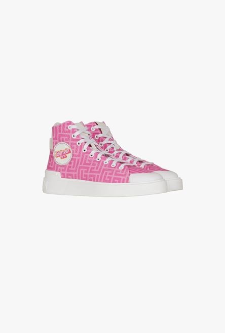 Balmain x Barbie - Pink canvas high-top B-Court sneakers - 2