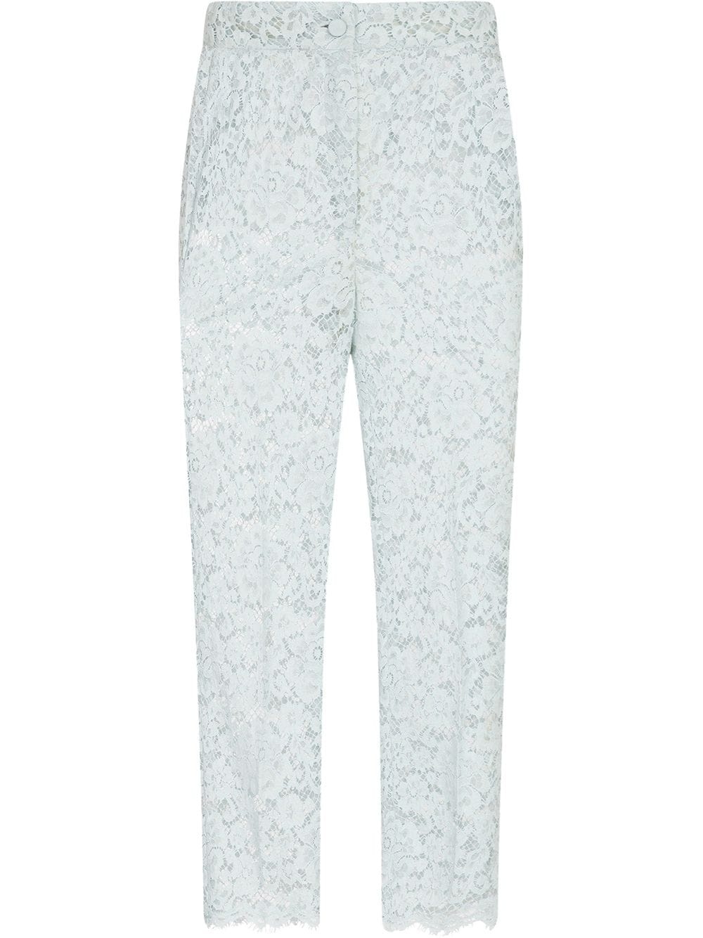 lace straight-leg trousers - 1