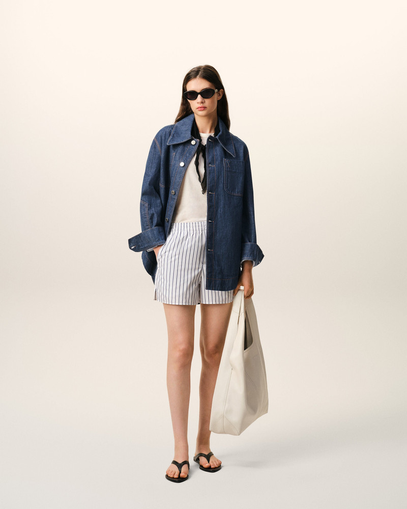 AMI Paris BLUE COTTON AMI DE COEUR WORKER WORKER OVERSHIRT outlook