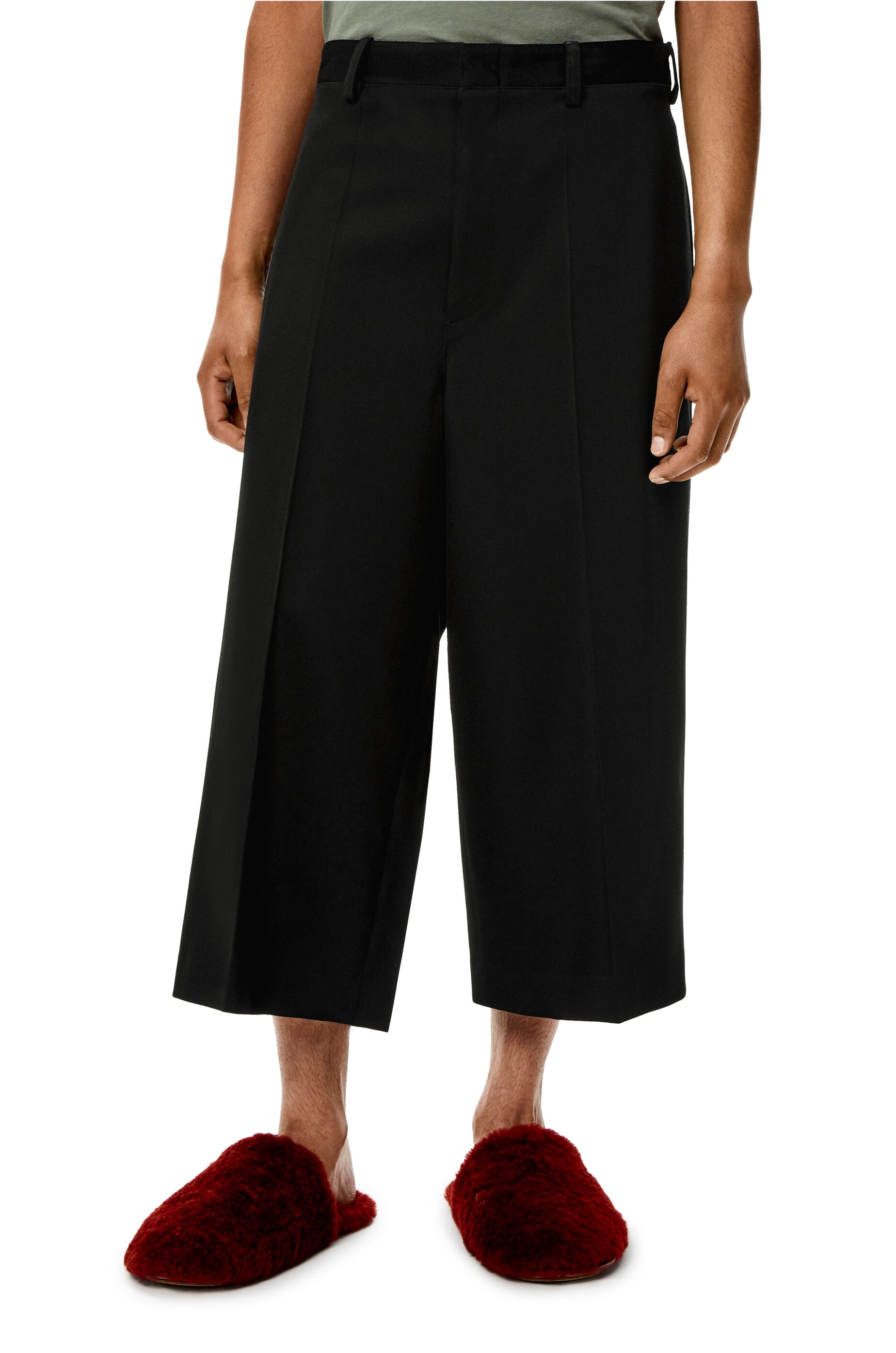Cropped belted trousers in wool - 3