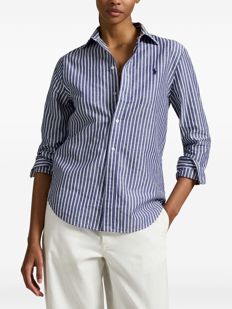 striped logo-embroidered shirt 3
