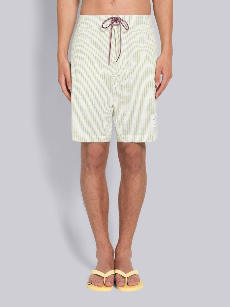 SWIM SEERSUCKER 4-BAR DRAWSTRING BOARD SHORT - 1