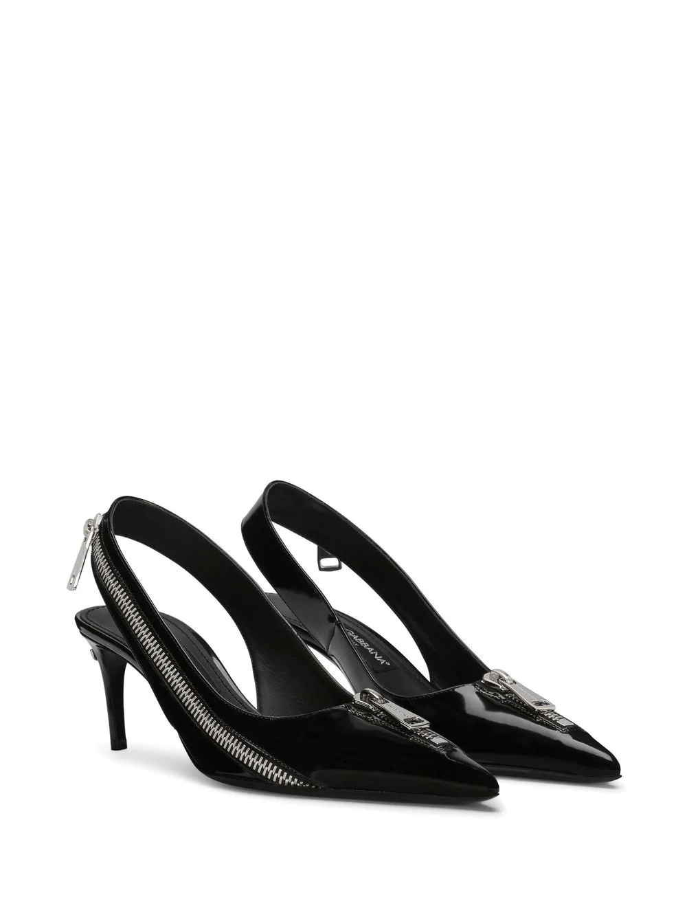 zip-detail pointed pumps - 2