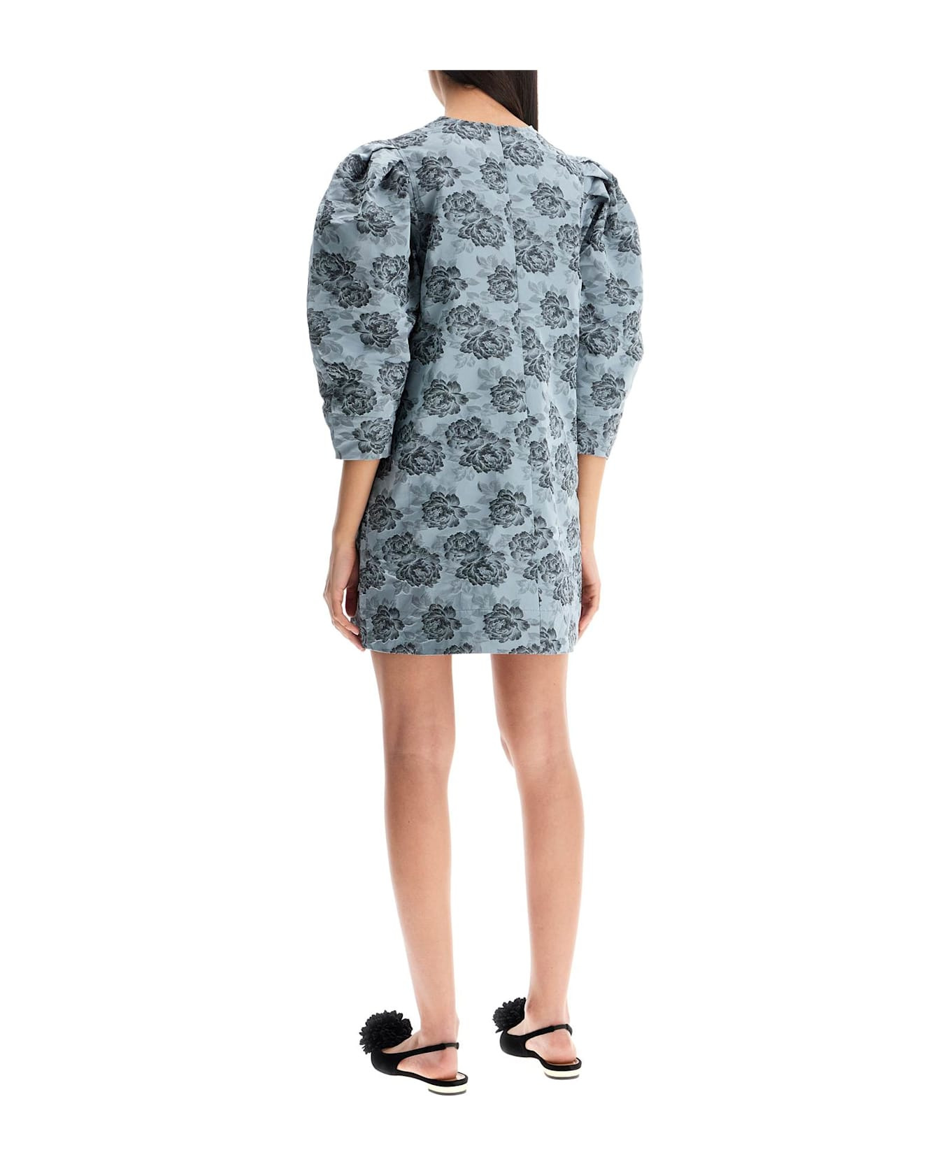 Botanical Jacquard Mini Dress - 3