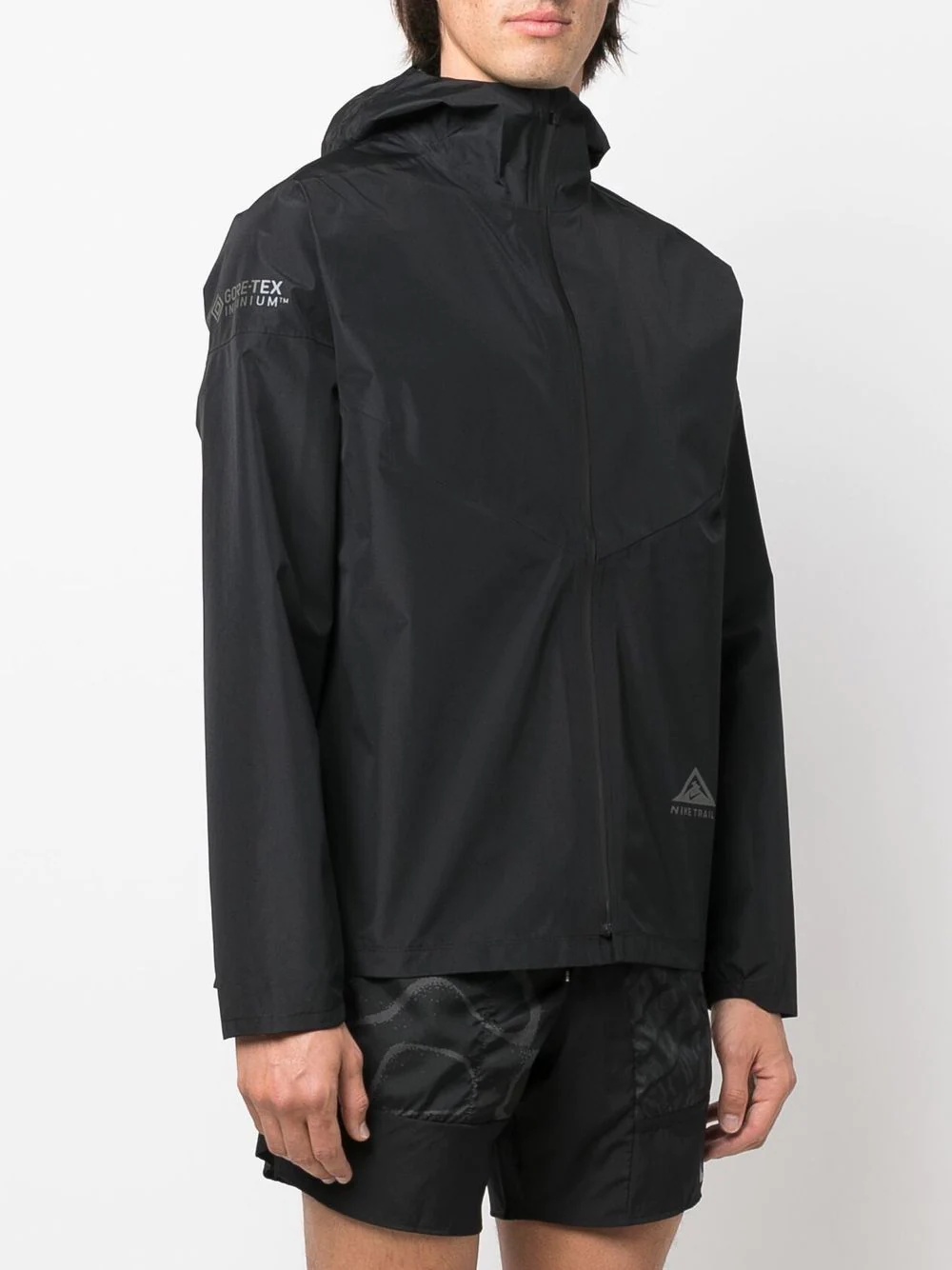 logo-print zip-up windbraker - 3