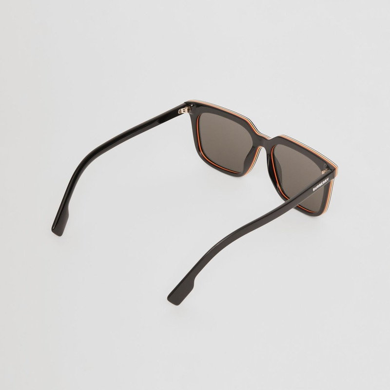 Stripe Detail Square Frame Sunglasses 5