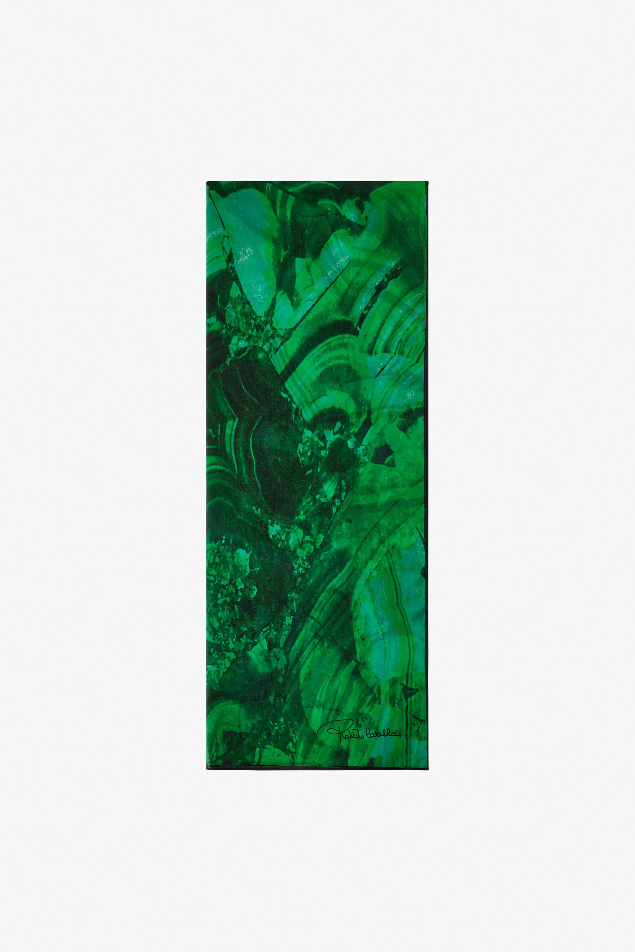 Silk Scarf with Malachite Print - 1
