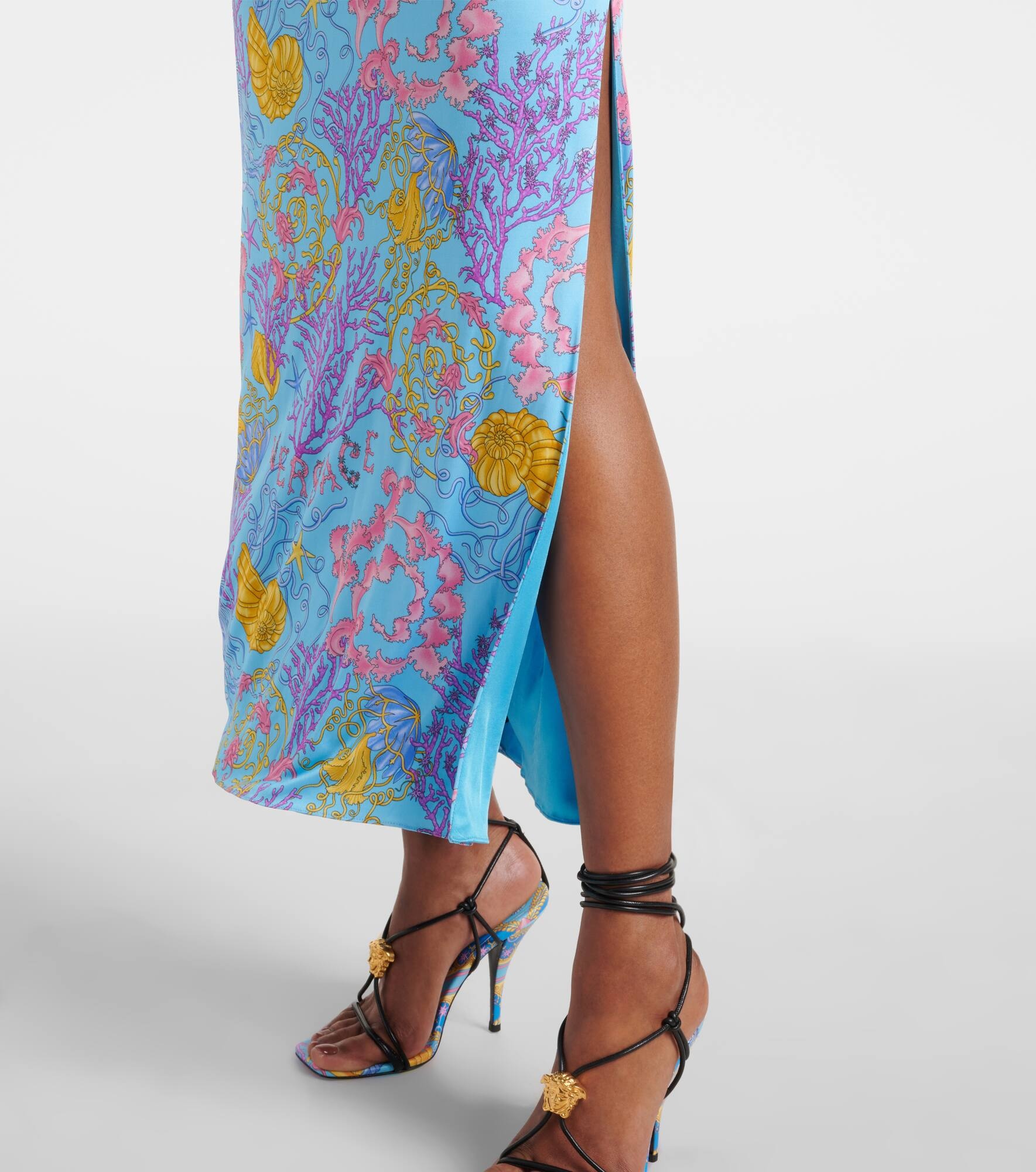Underwater Barocco draped jersey gown - 5