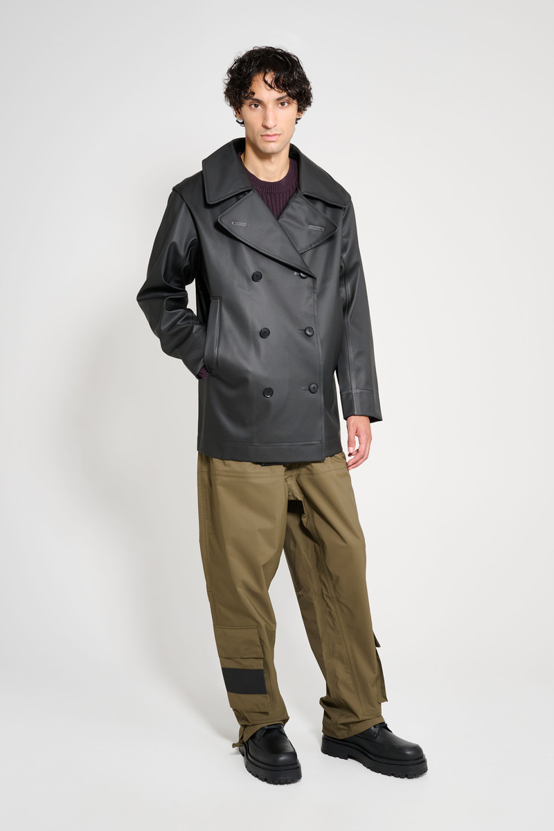 Stutterheim Tranholmen Double Breasted Raincoat Black outlook