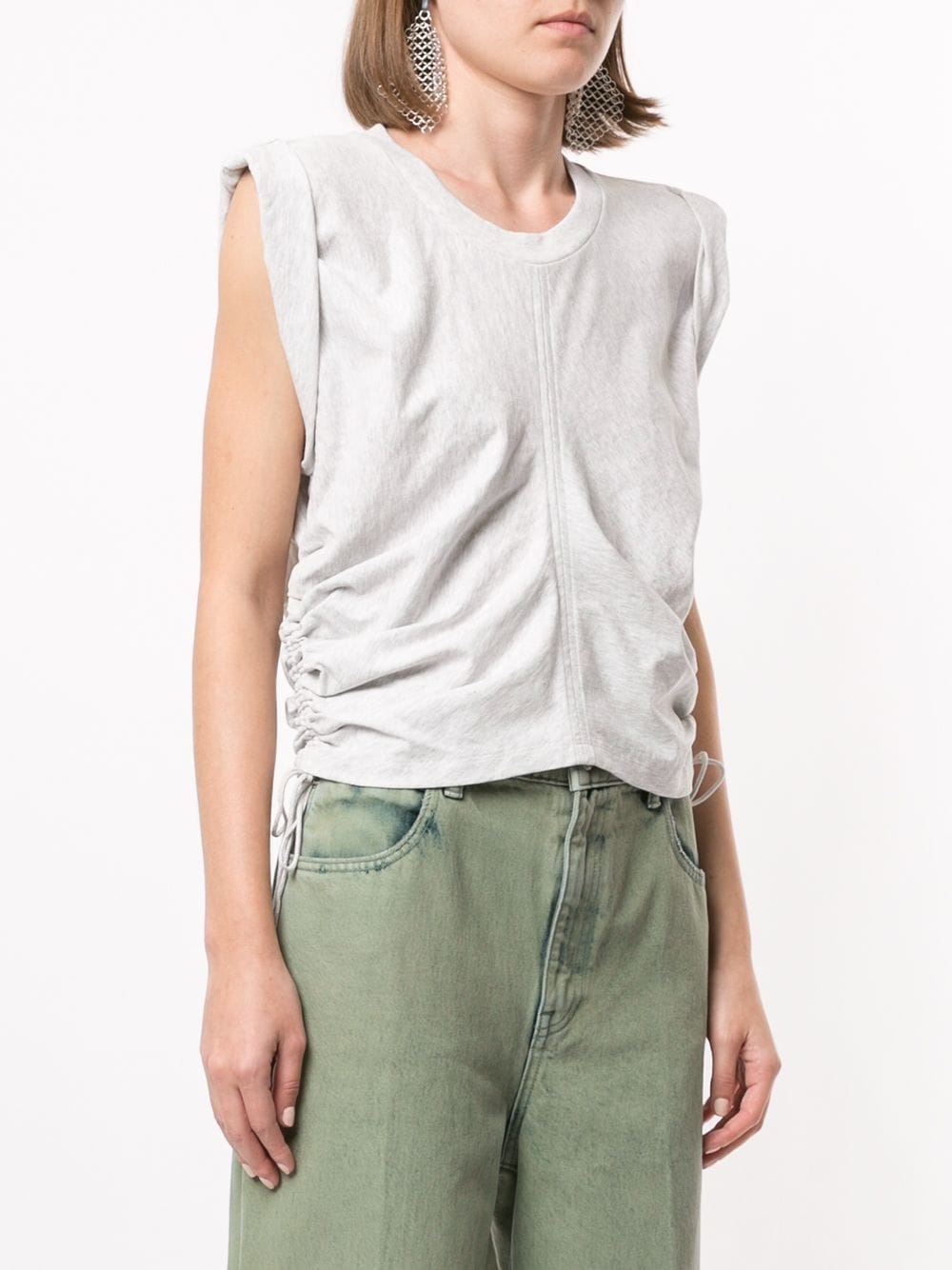 ruched cropped vest - 3