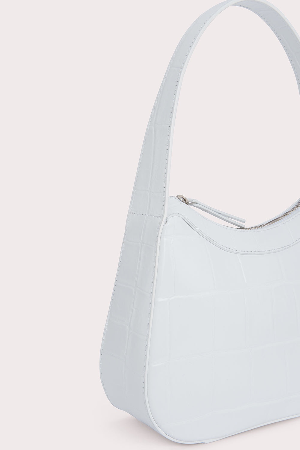 Kiki White Maxi Croco Embossed Leather - 5