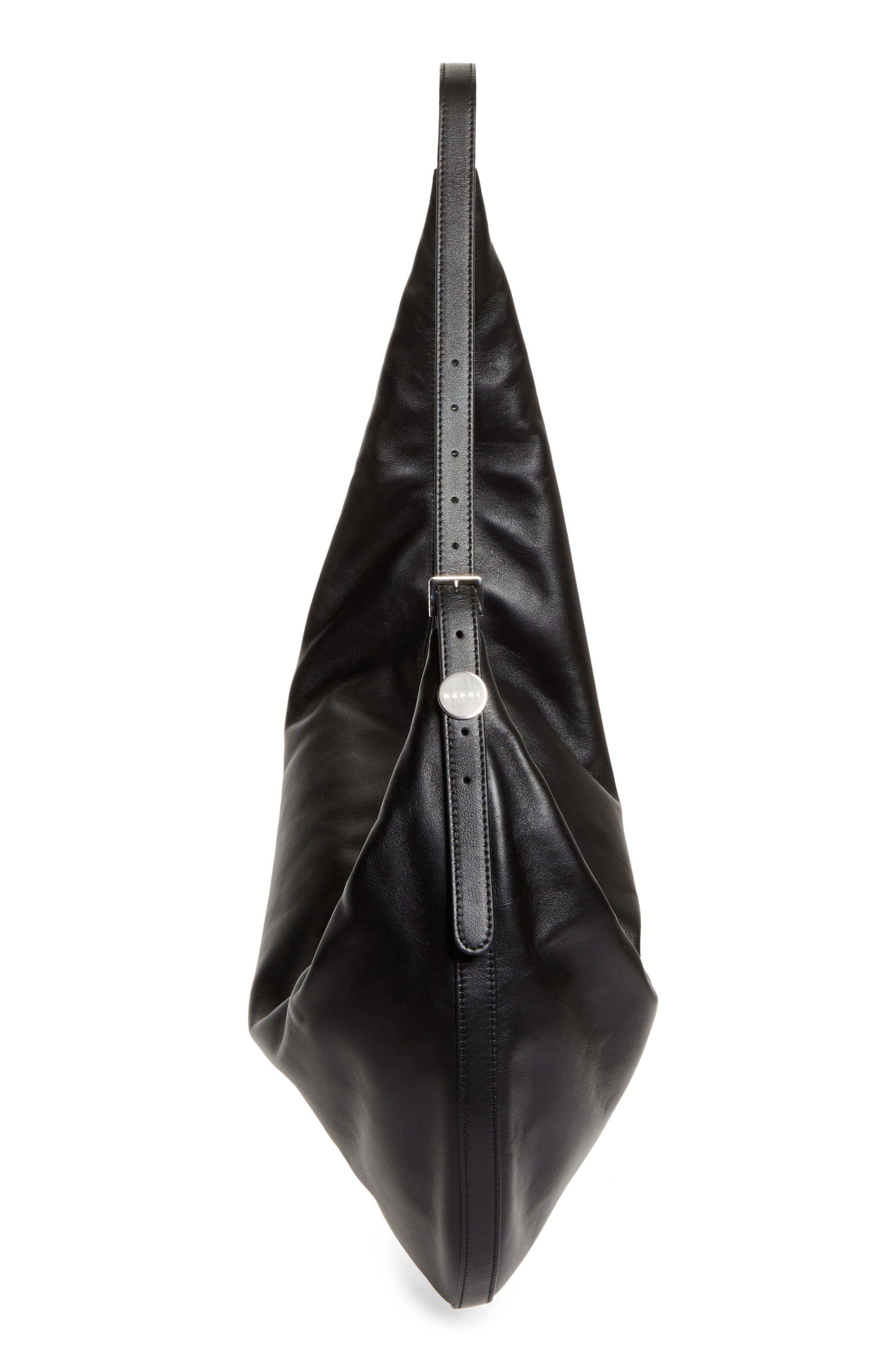 Marni Medium Dot Leather Hobo Bag in 001 - 6