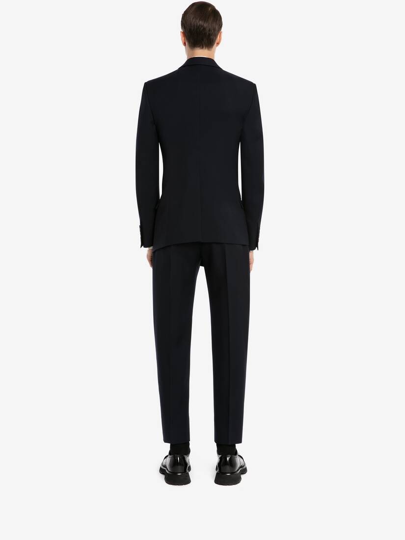 Asymmetric Double-breasted Jacket in Navy - 4
