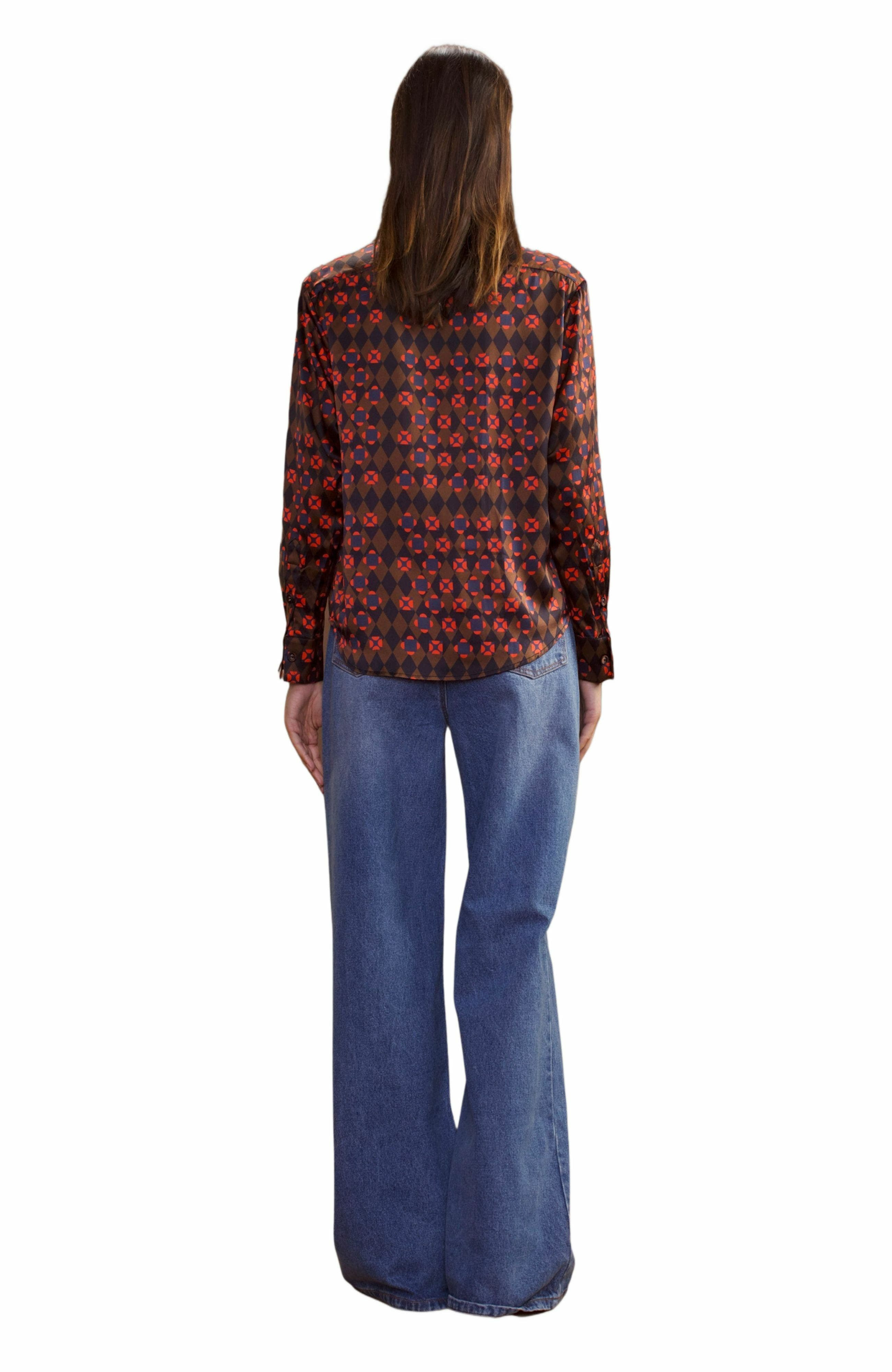Cynthia Rowley Collectible Silk Shirt in Geo Black/red Combo at Nordstrom - 3
