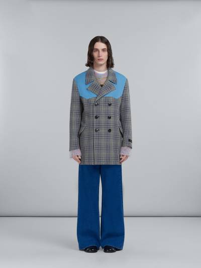 Marni DOUBLE-BREASTED COAT IN GREY CHEQUERED WOOL outlook
