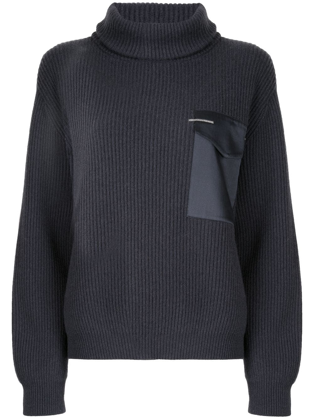 contrast-pocket cashmere jumper - 1