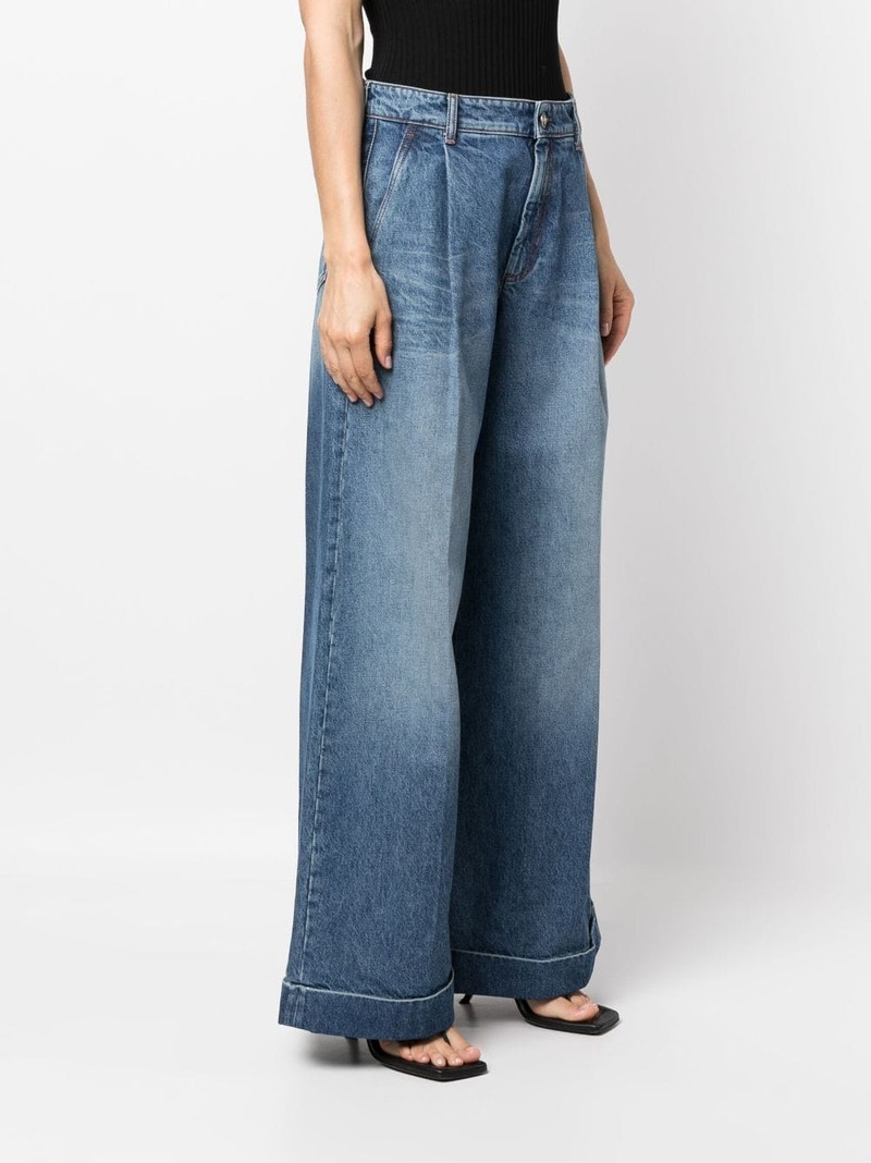 pleated wide-leg jeans 3