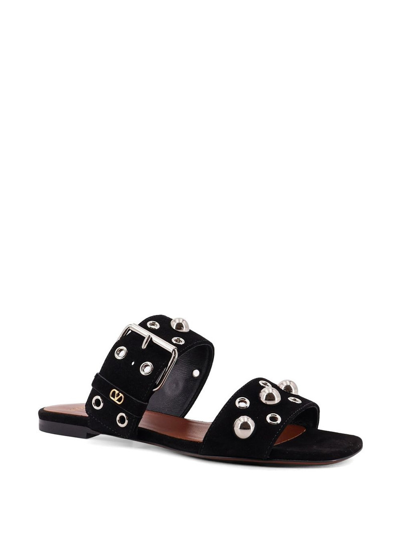 Valentino buckle-fastening studded sandals outlook