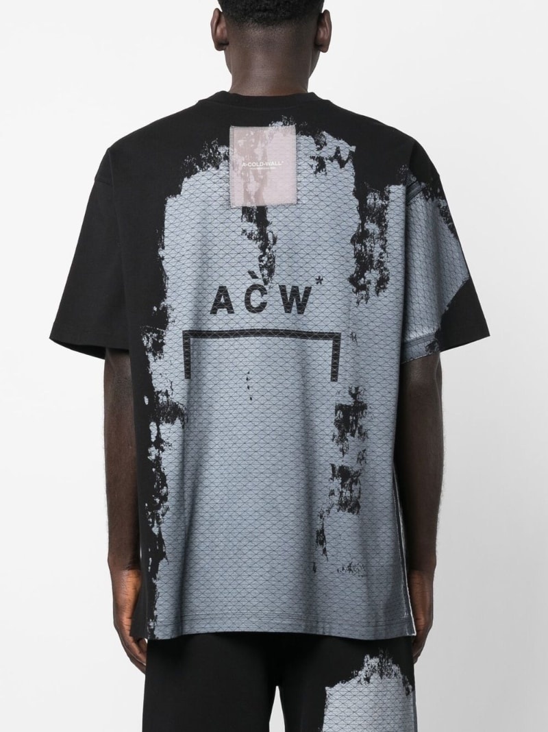 abstrast-print short-sleeved T-shirt - 4