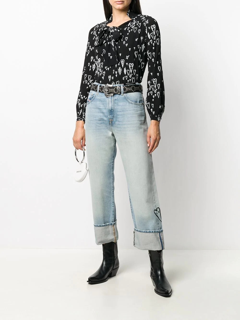 high-rise straight leg jeans - 2