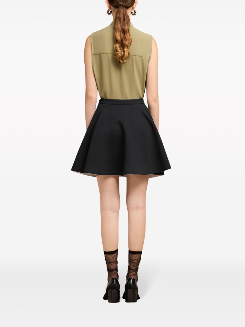 virgin wool skater mini skirt - 4