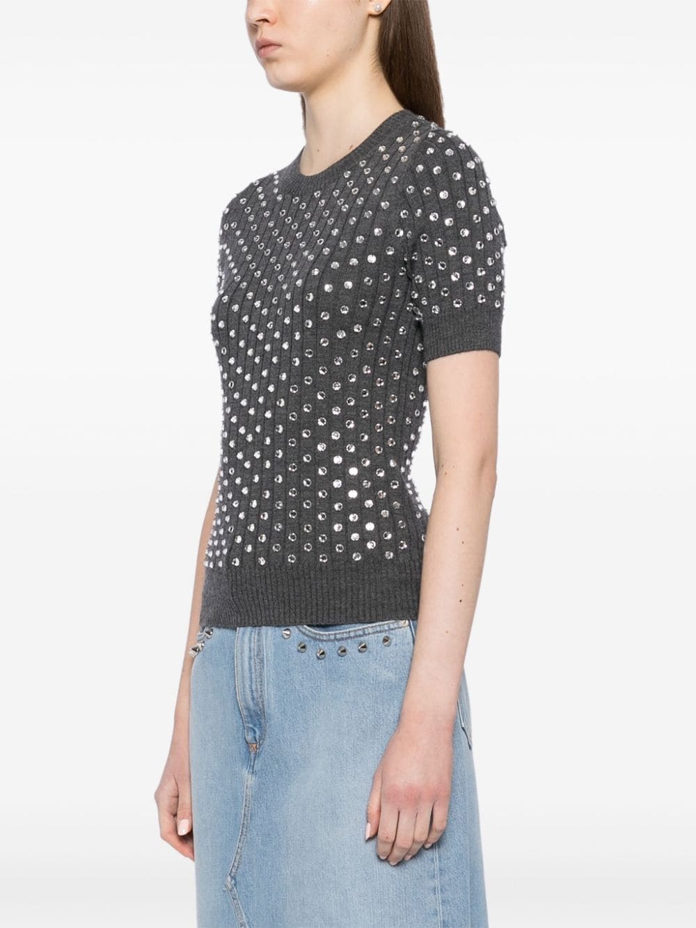 crystal-embellished wool sweater - 3