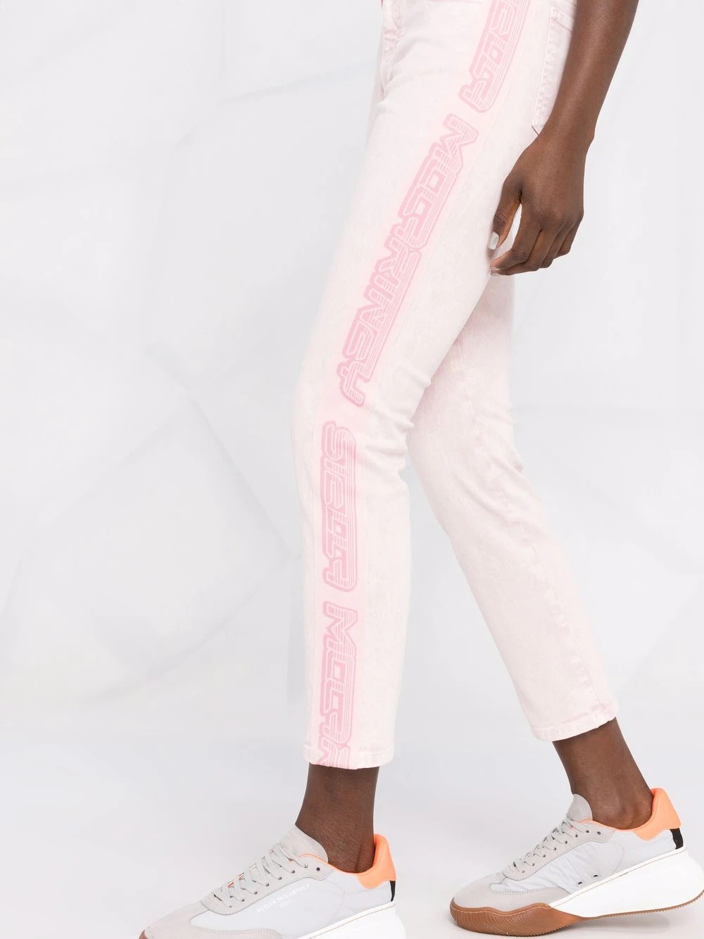 logo tape slim jeans - 3