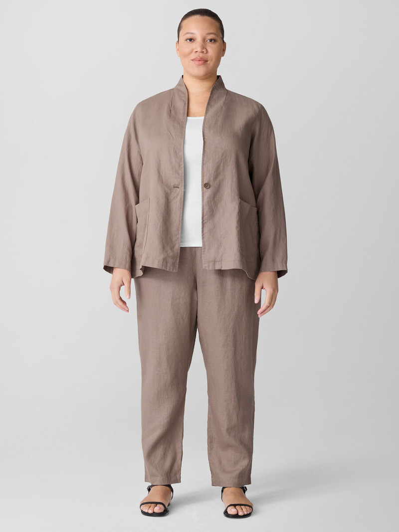 Organic Linen High Collar Jacket 6