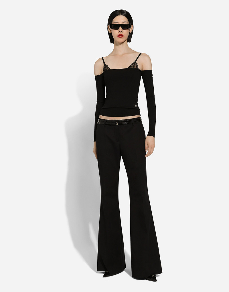 Dolce & Gabbana Strapless viscose sweater with muffs outlook