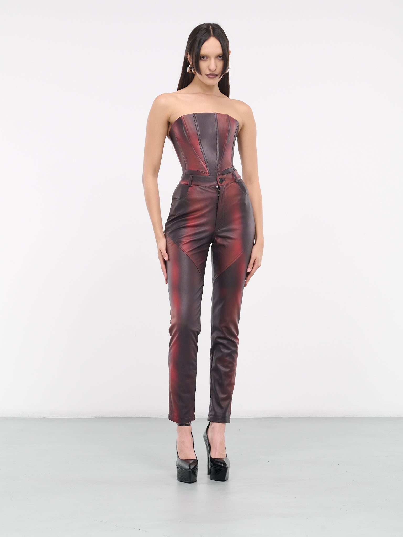 Printed Leather Pants - 6