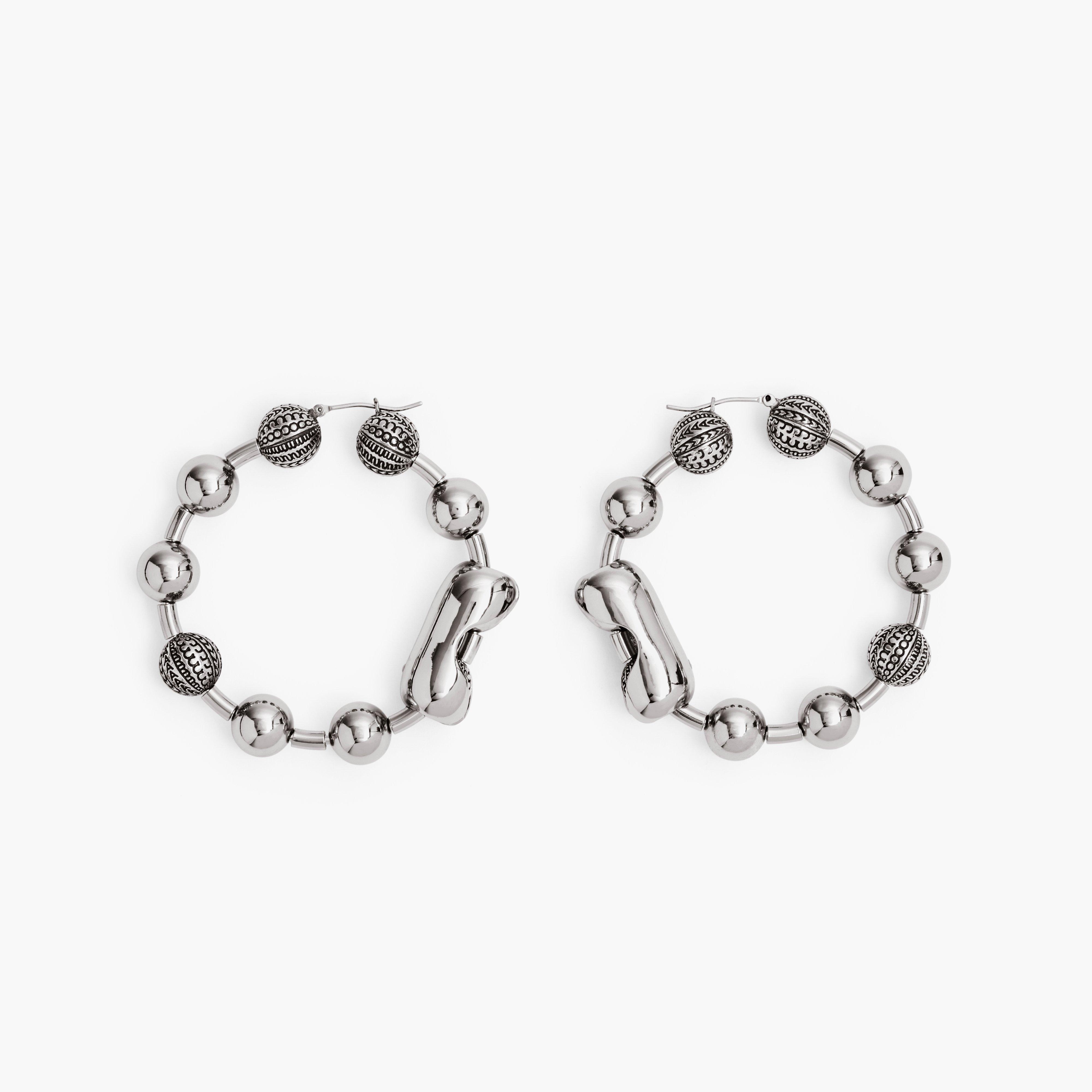 THE MONOGRAM BALL CHAIN HOOP - 1