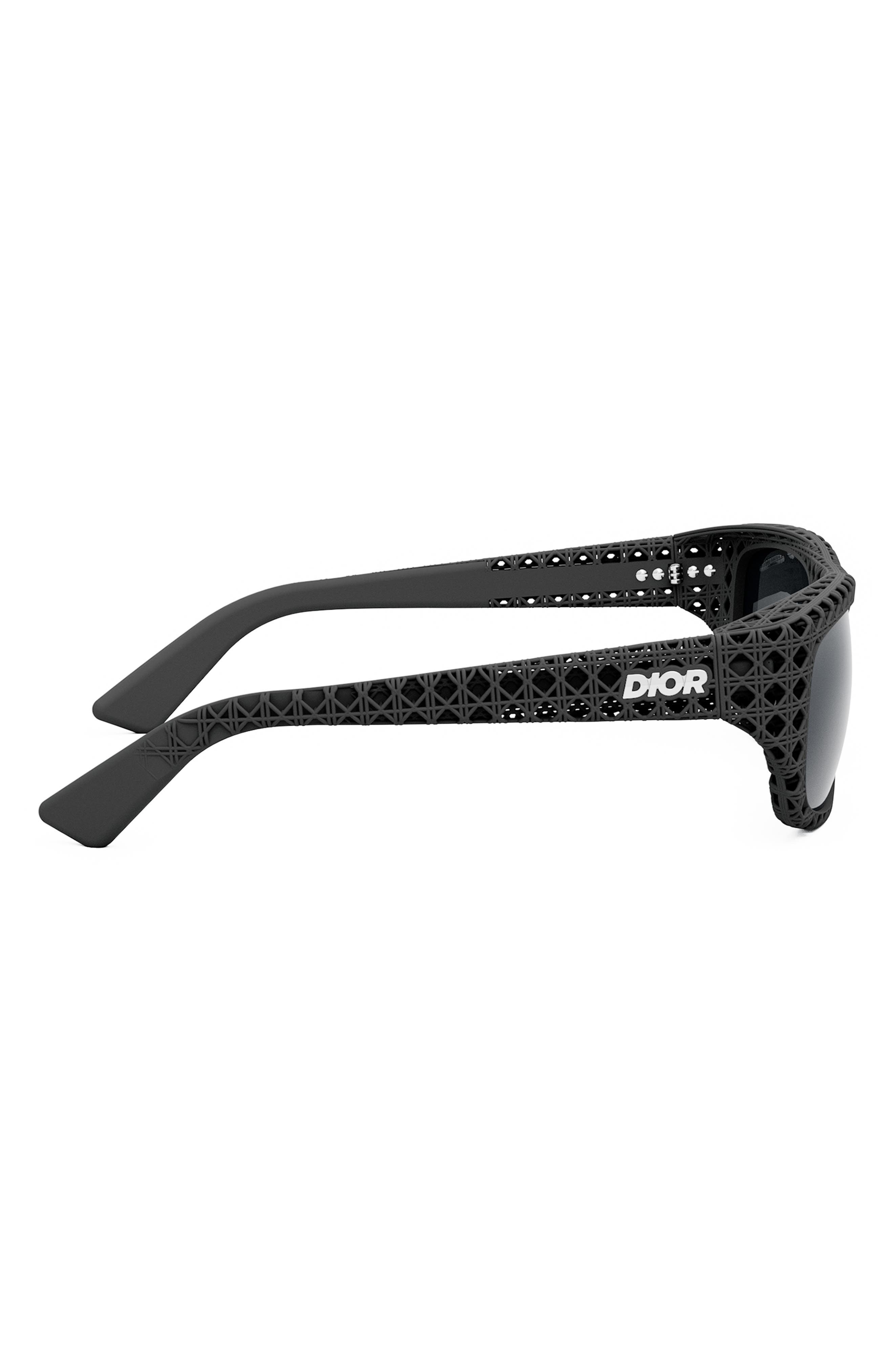 'Dior3D S1I 57mm Square Sunglasses in Matte Black /Smoke Polarized at Nordstrom - 4