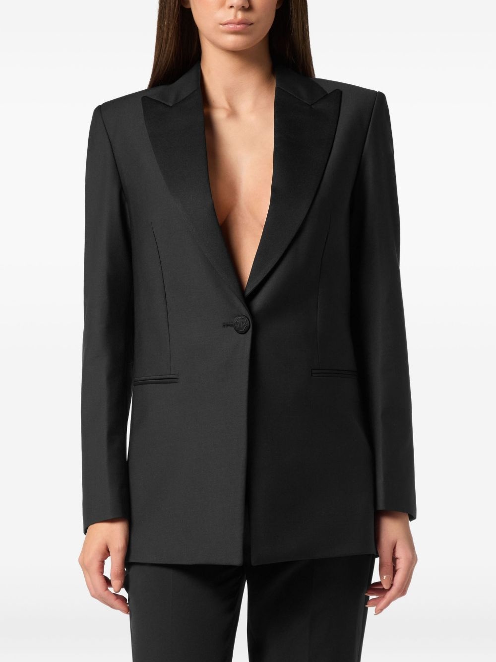 strass-face blazer - 3