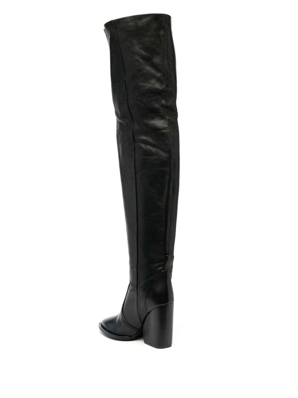 logo-sole 100mm leather knee-high boots - 3