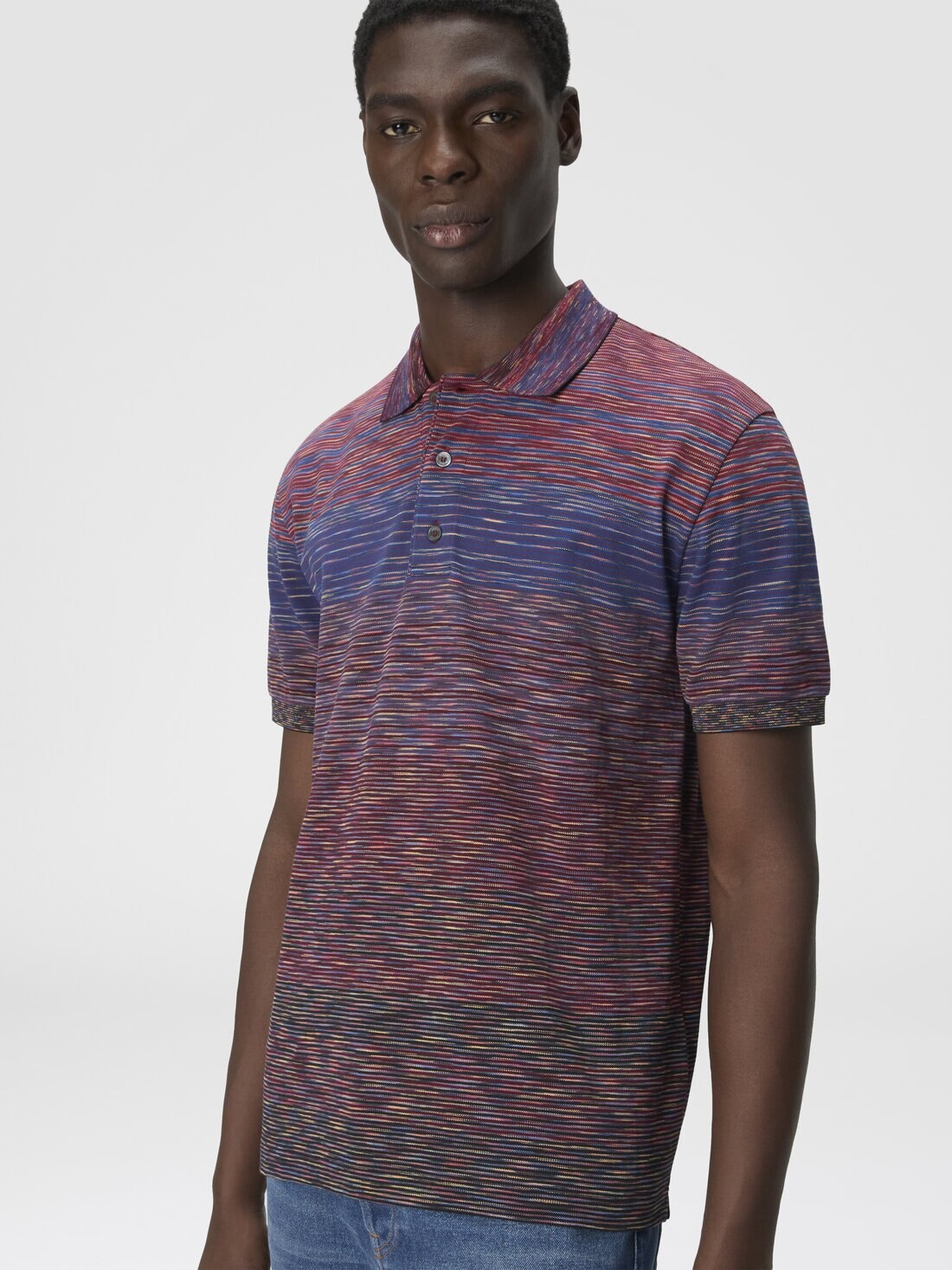 Short Sleeve Polo with Flame Knit - 4