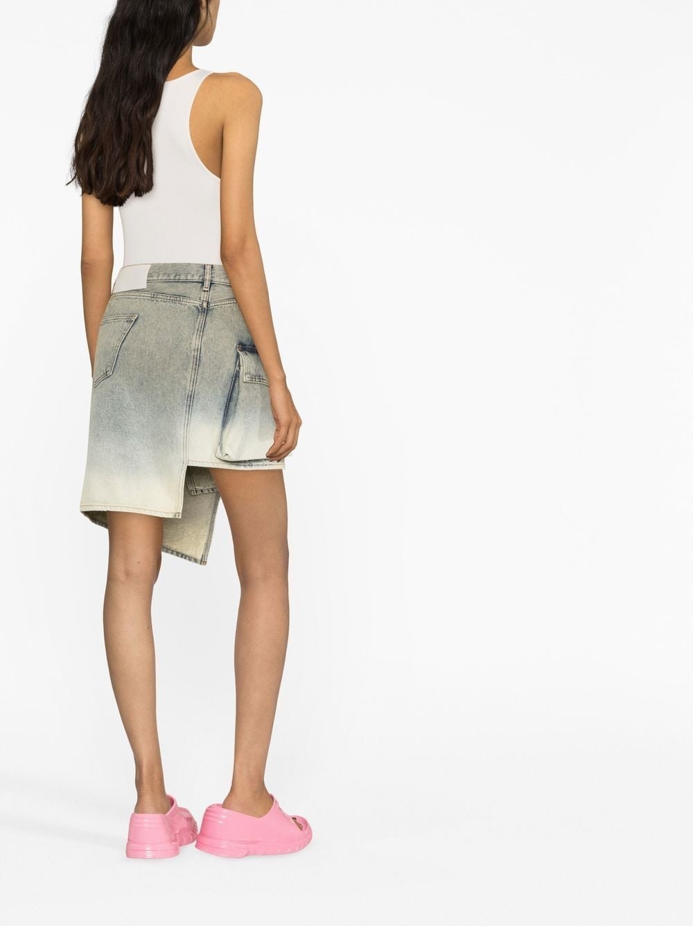 asymmetric denim skirt - 3